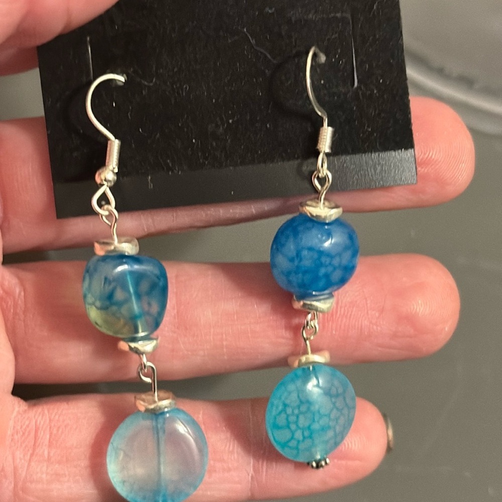 Blue Agate Earrings